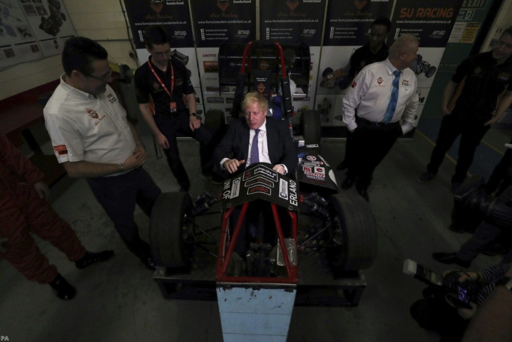Johnson visits to the Industry Centre at the University of Sunderland on Friday.