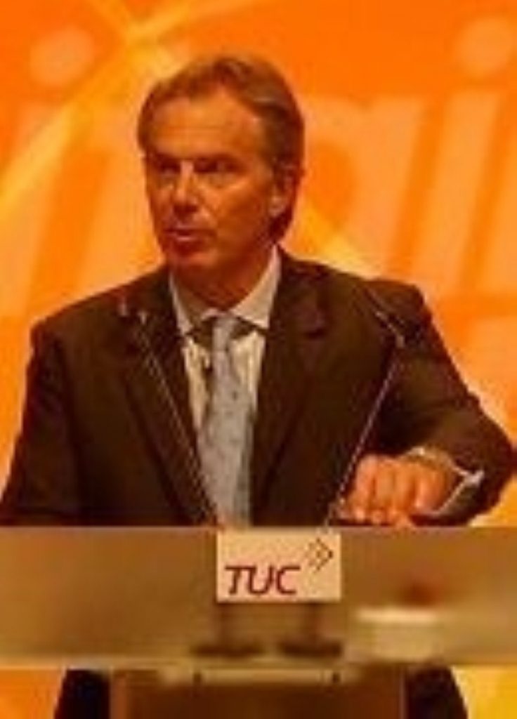 Tony Blair will have to face union anger at the TUC conference next week