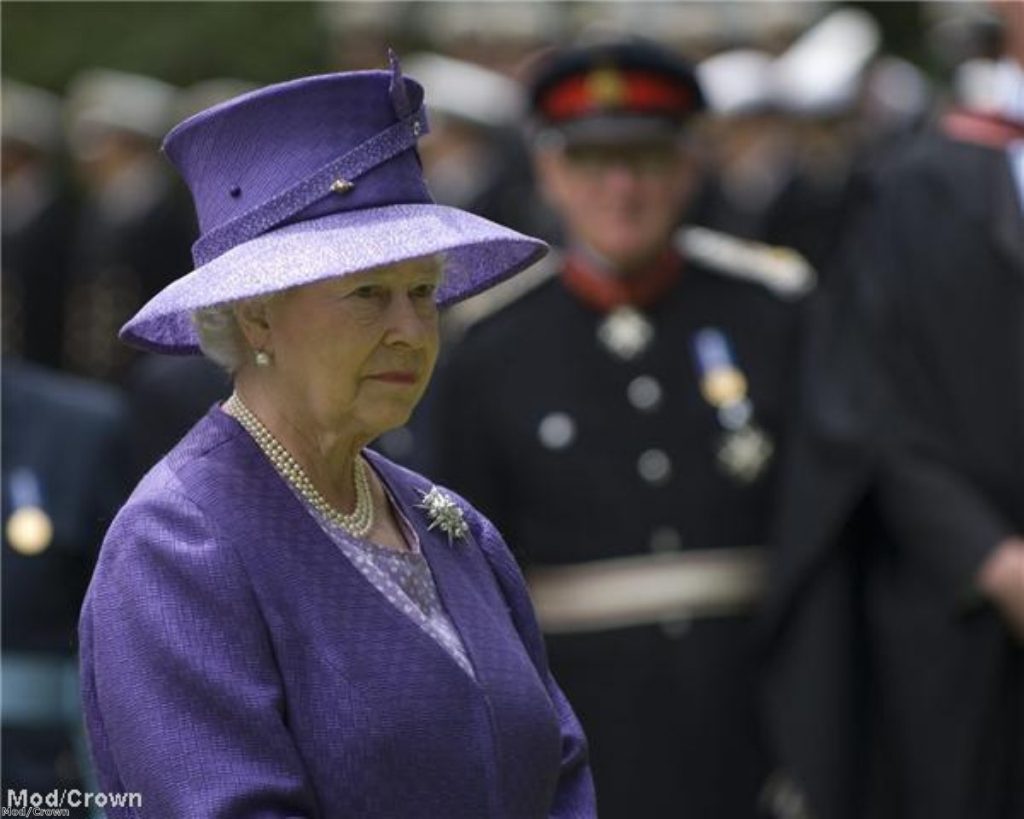 The Queen at a Falklands ceremony ceremony last year