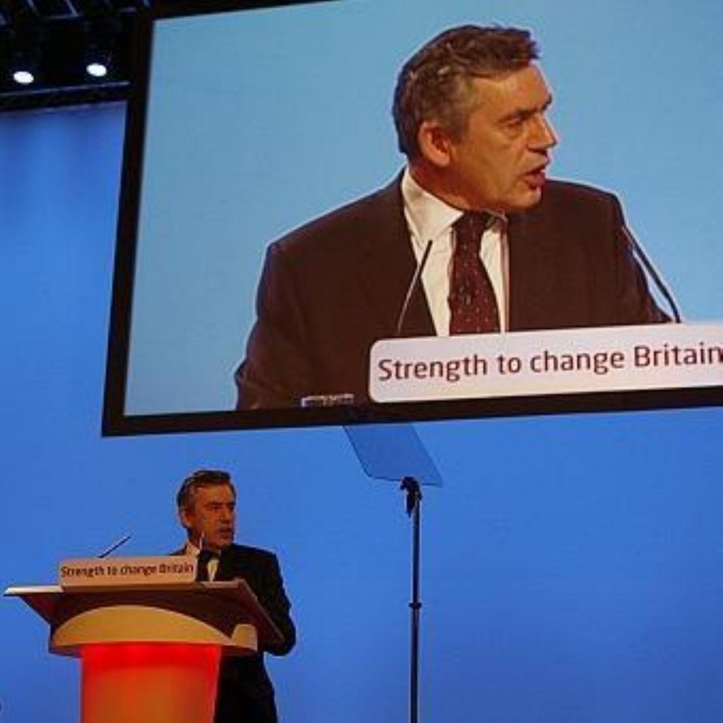 Brown addresses conference delegates in 2007
