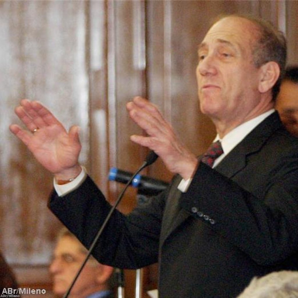 Ehud Olmert, prime minister of Israel. File licensed under Creative Commons Attribution 2.5 Brazil License