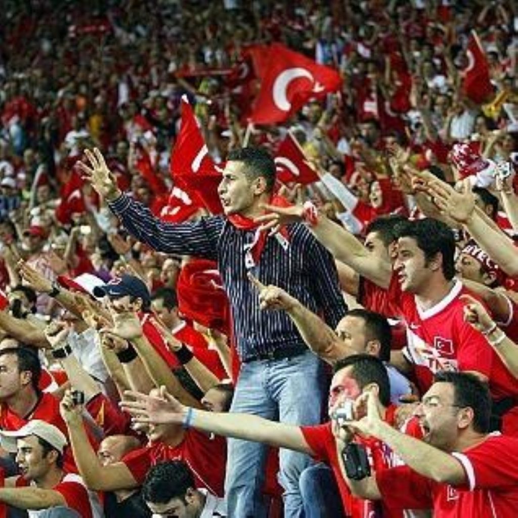 Turkey football fans at Euro 2008