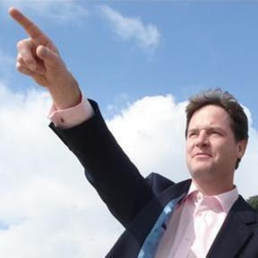 Sunny uplands? Clegg is positive about the local elections.