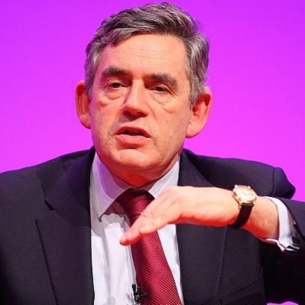 Gordon Brown takes questions during a recent Labour conference
