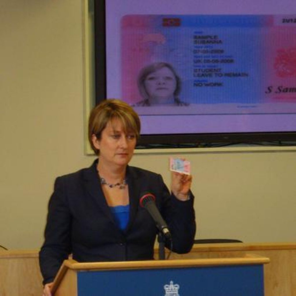 Jacqui Smith unveils the cards last year