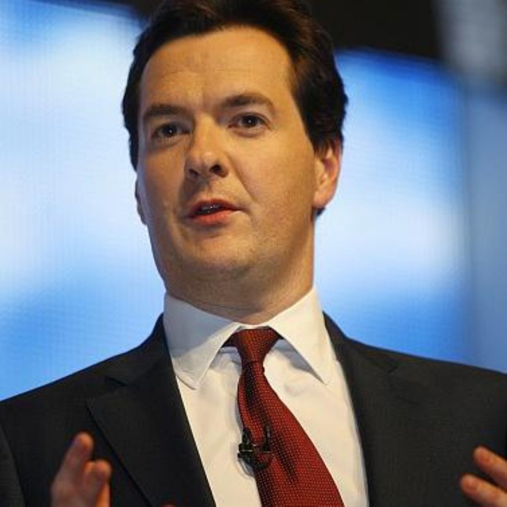 Shadow chancellor George Osborne backed the economic recovery policies of France and Germany over those of Alistair Darling.