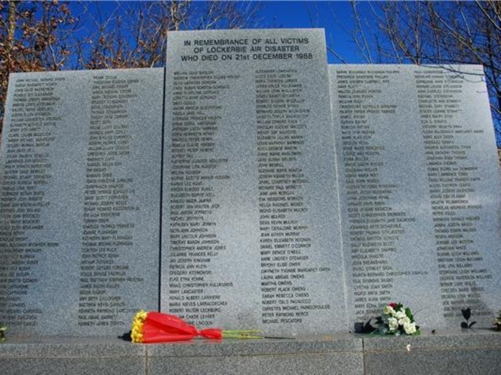 A memorial for the 1988 Lockerbie bombing, Britain's worst terrorist attack