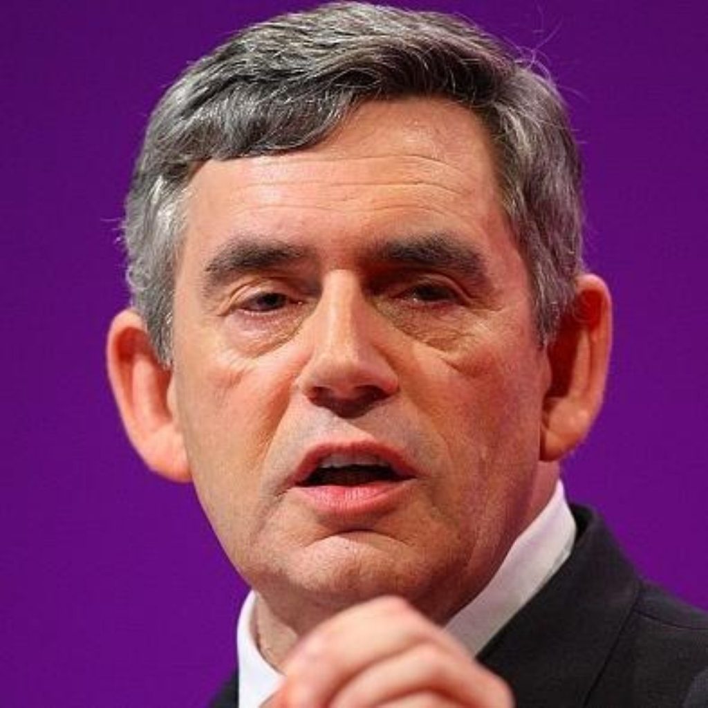 Gordon Brown at jobless summit in London today