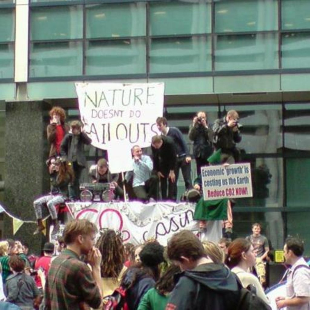 Climate activists have descended on London's financial district