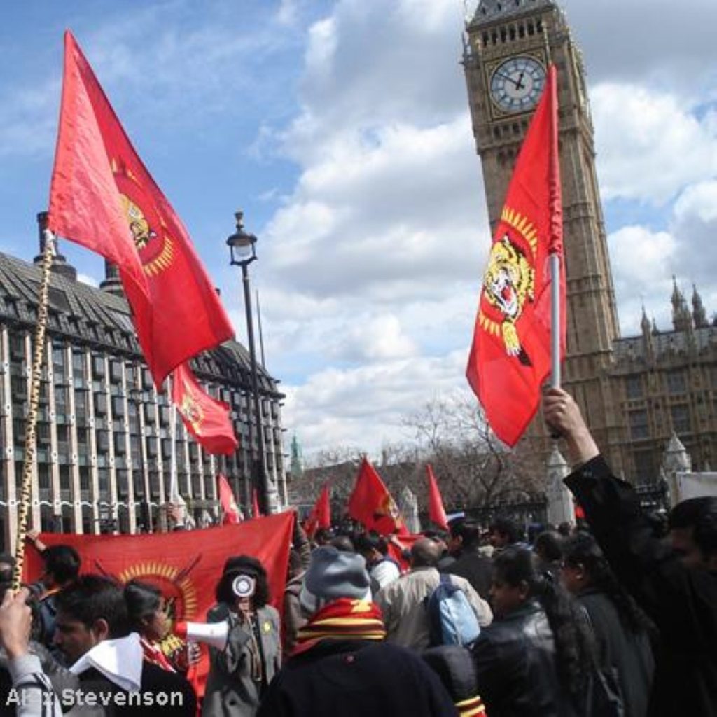 Tamil protests outside parliament