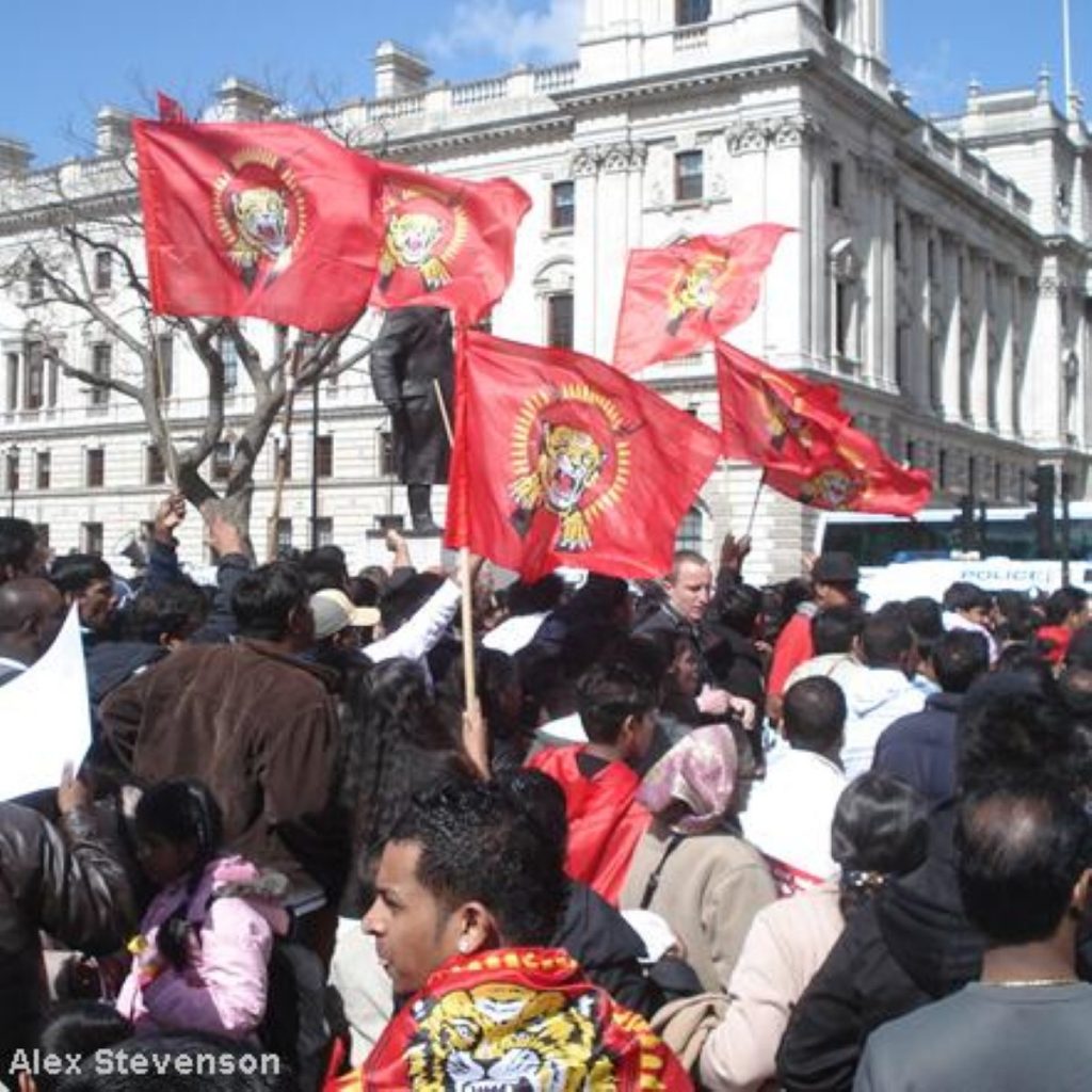 Tamils demonstrate outside Westminster