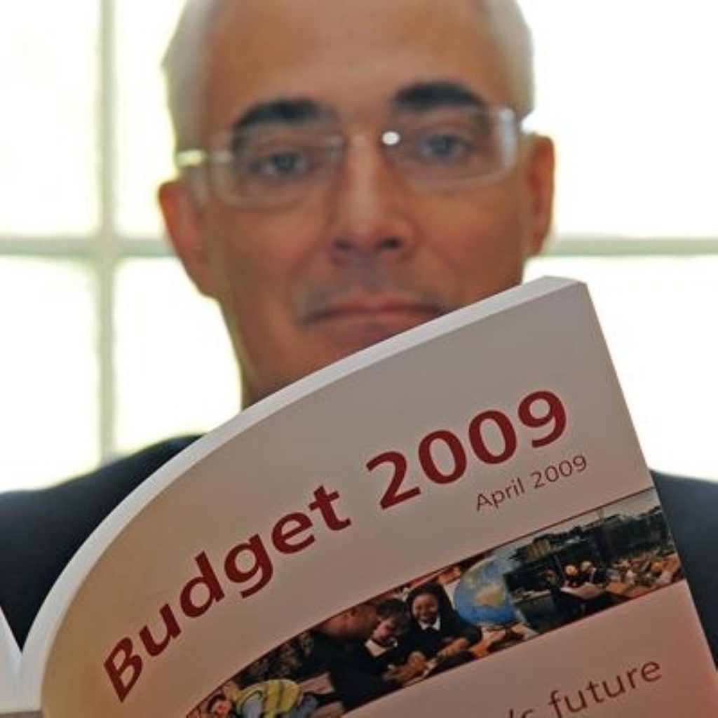 Alistair Darling, chancellor, with the Budget yesterday