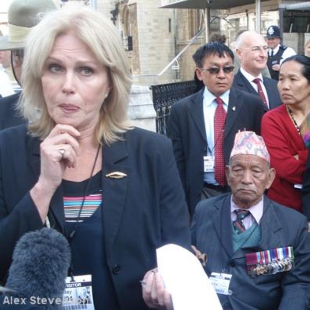 Gurkha campaigners outside parliament last week