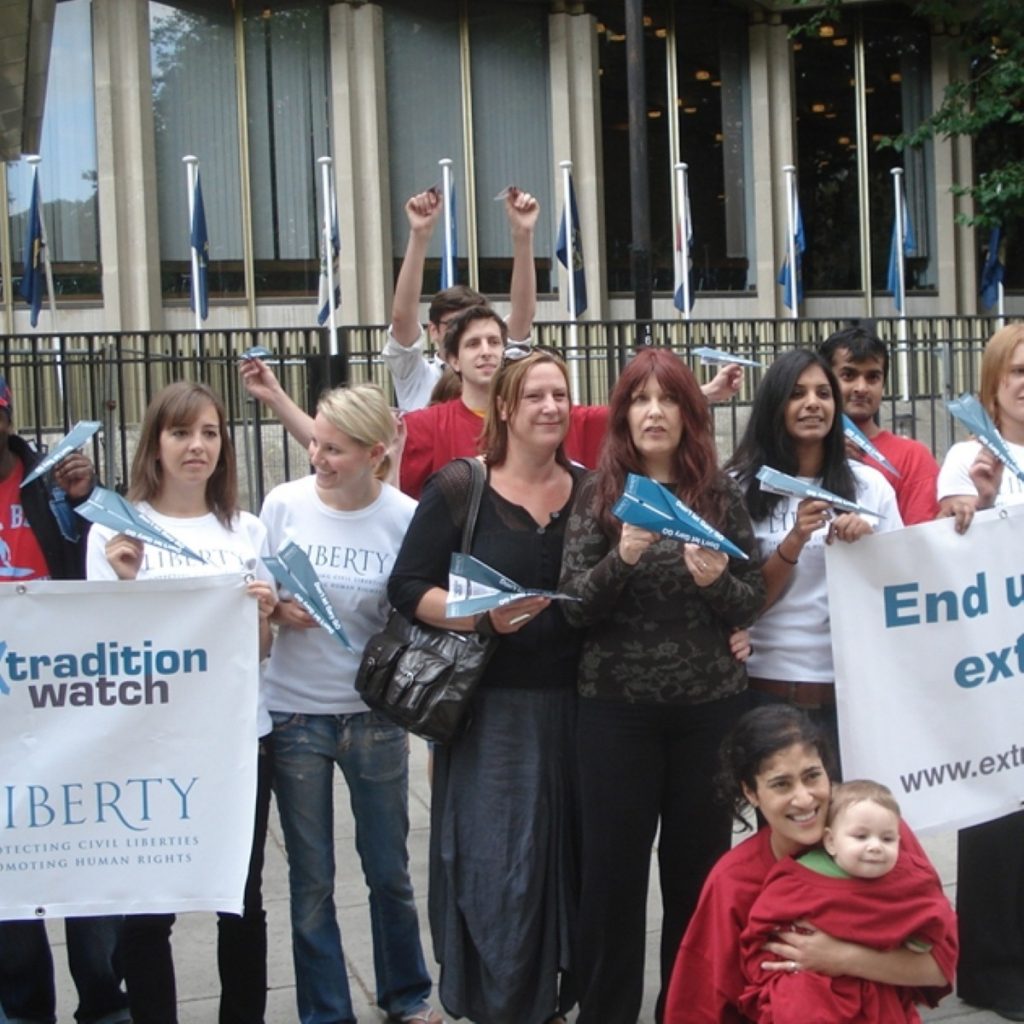 A Liberty demonstration against Mr McKinnon's extradition