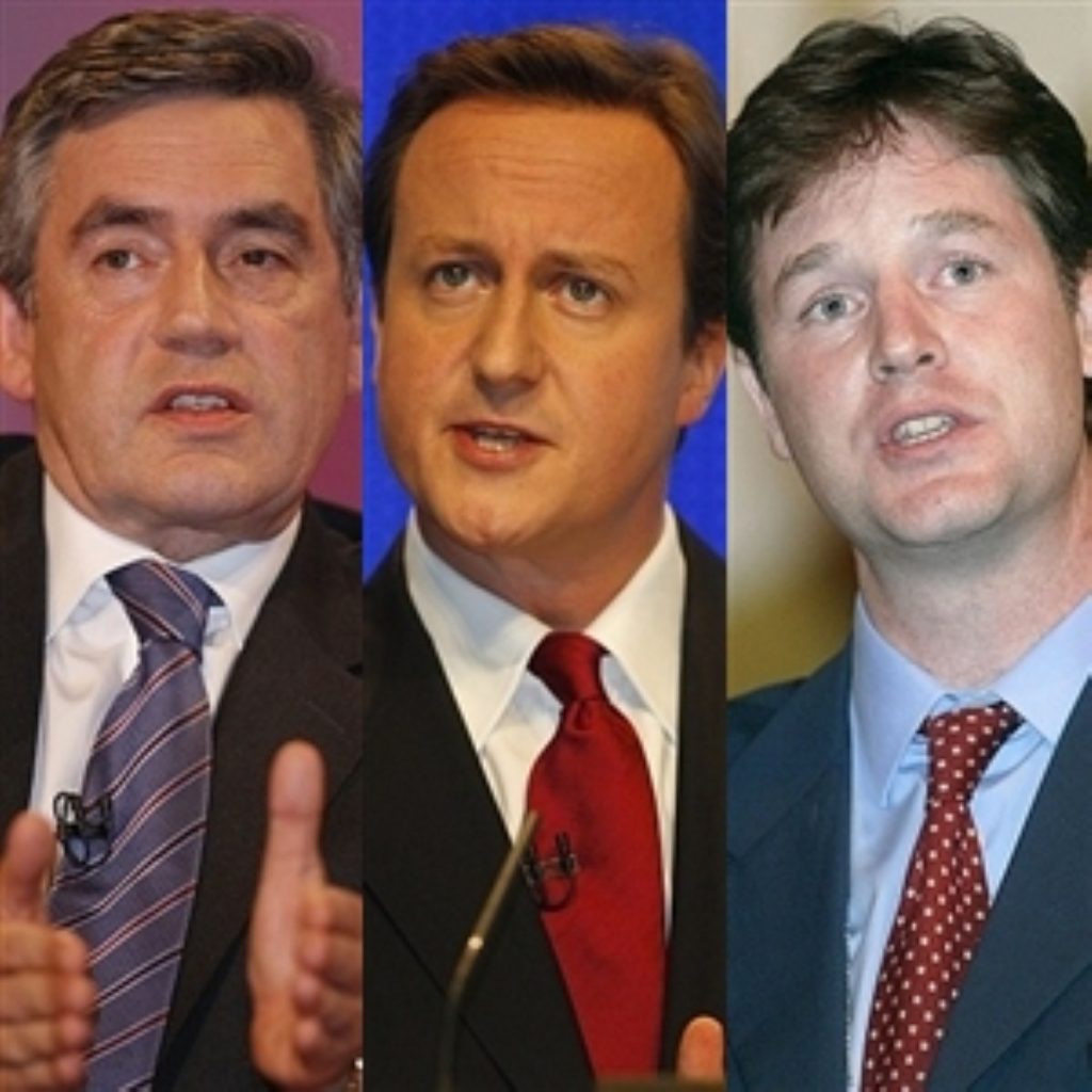 Gordon Brown is expected to take on David Cameron and Nick Clegg at the ballot box in two months' time