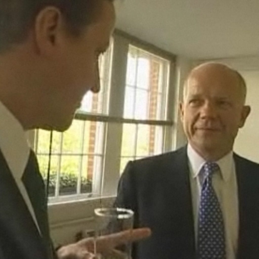 Both David Cameron and William Hague chose to focus on what the Tories have to offer in morning media interviews