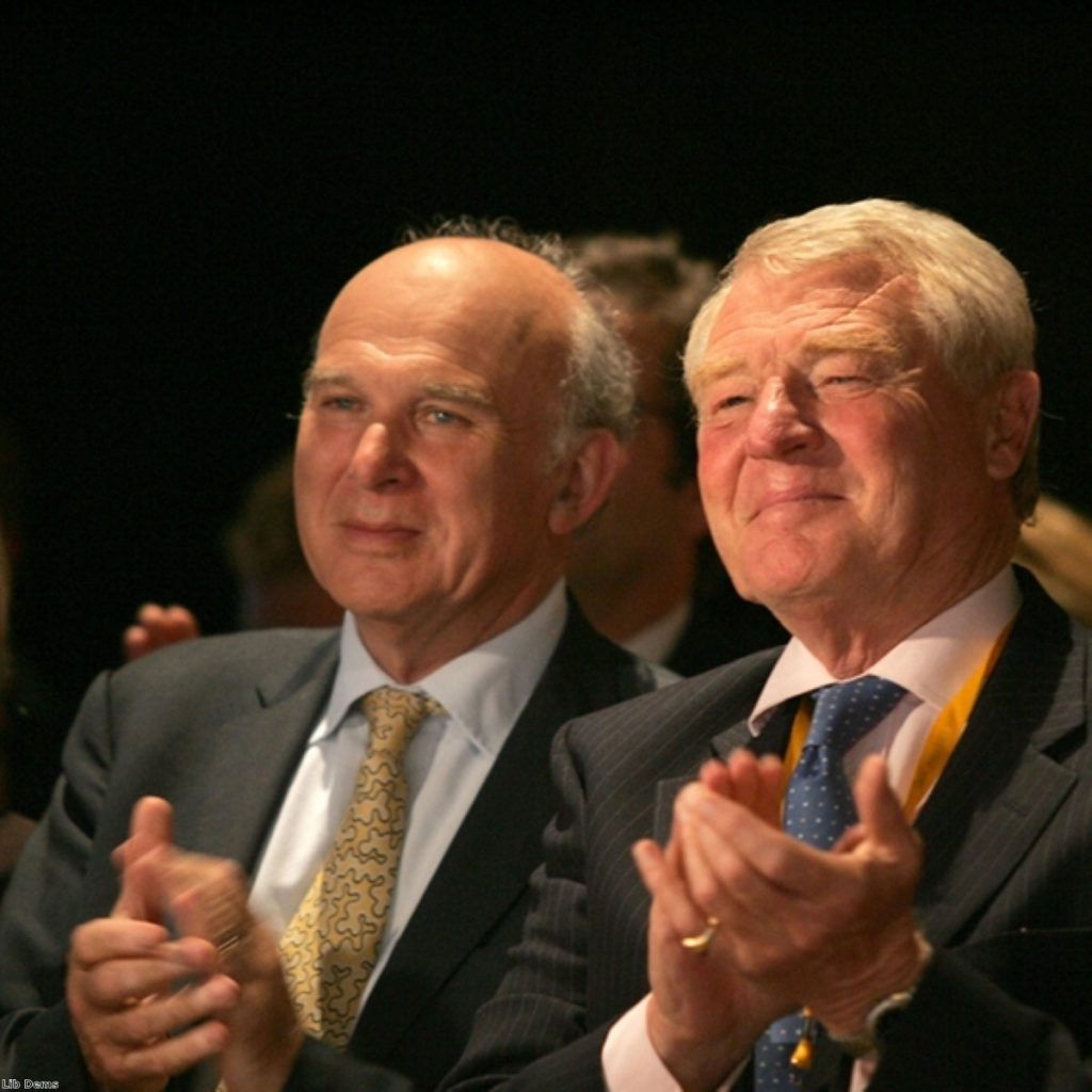Paddy Ashdown (r) with another coalition malcontent, Vince Cable