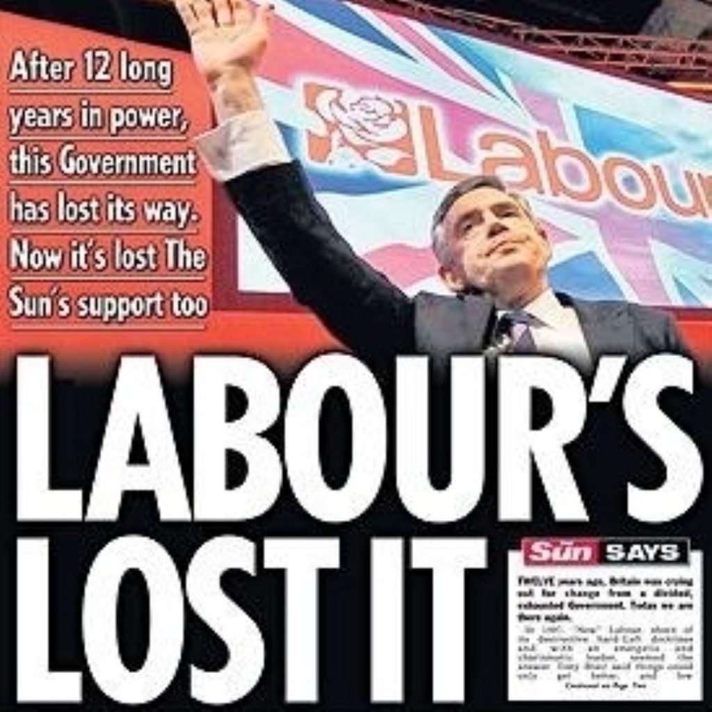 Labour's lost it: The Sun headline which marked a change of allegiance