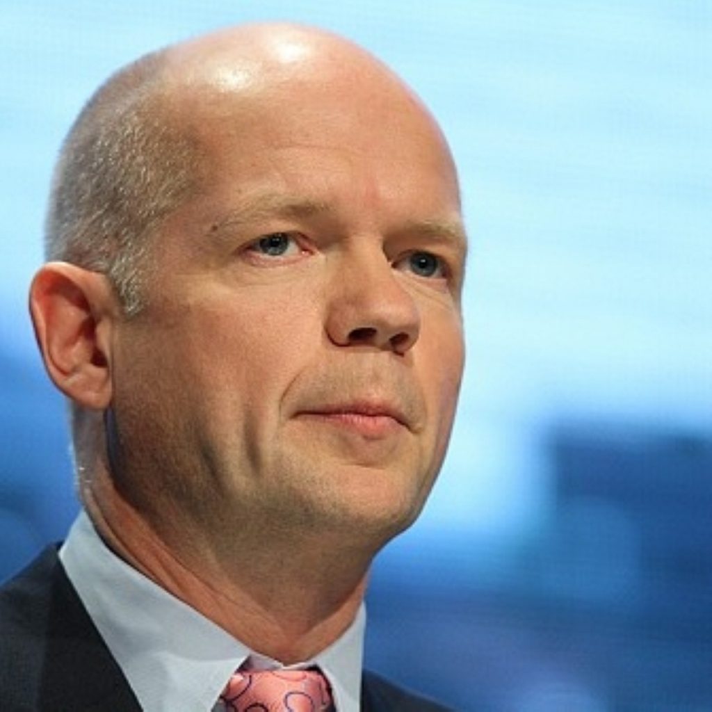 William Hague said the British team had `experienced difficulties` in Benghazi