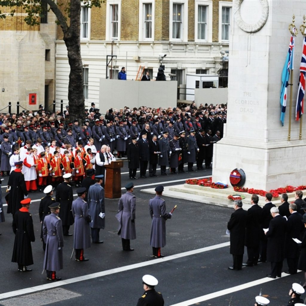 The Remembrance Sunday crowd at the Cenotaph on Sunday