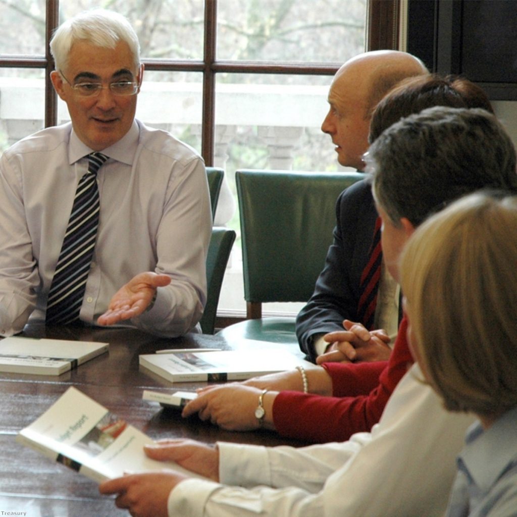 Alistair Darling has one eye on the red box, another on the ballot box