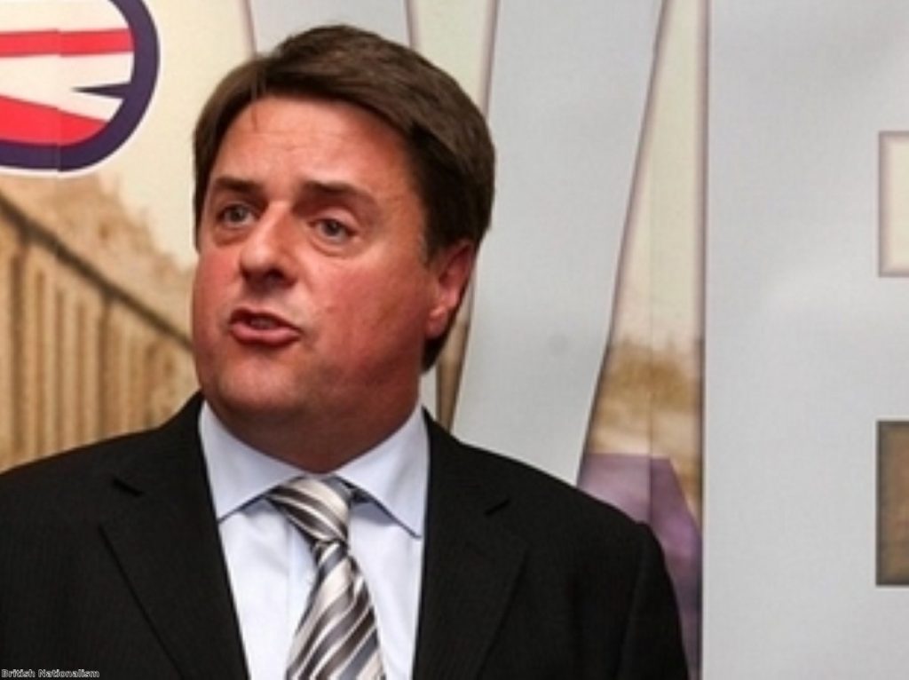 Nick Griffin: Going back where he came from.