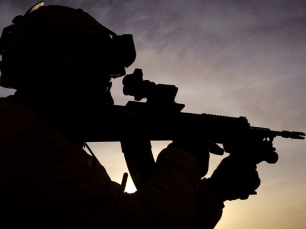 A troop's silhouette in Afghanistan