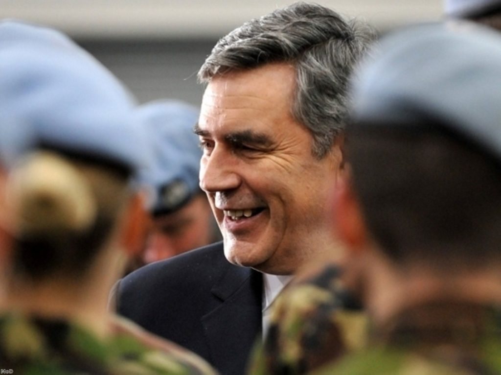 Gordon Brown meets the troops in Afghanistan