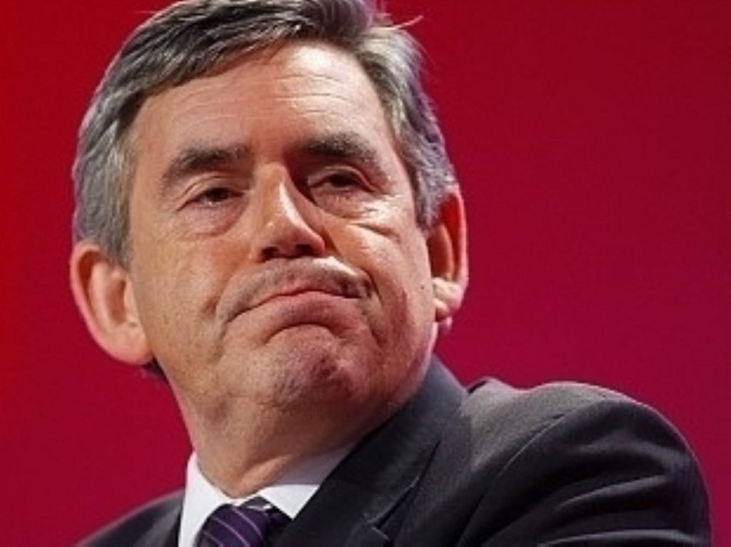 The heckler interrupted a speech by Gordon Brown in Sunderland