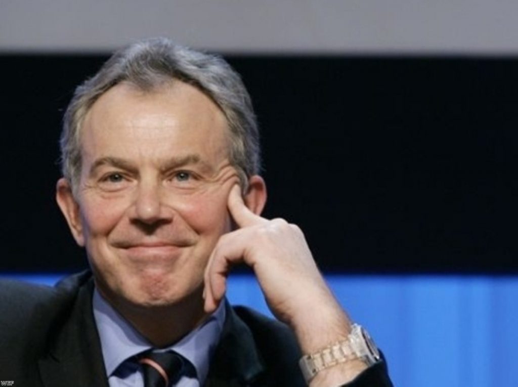 Pleased as punch: Blair has business interests bringing in millions