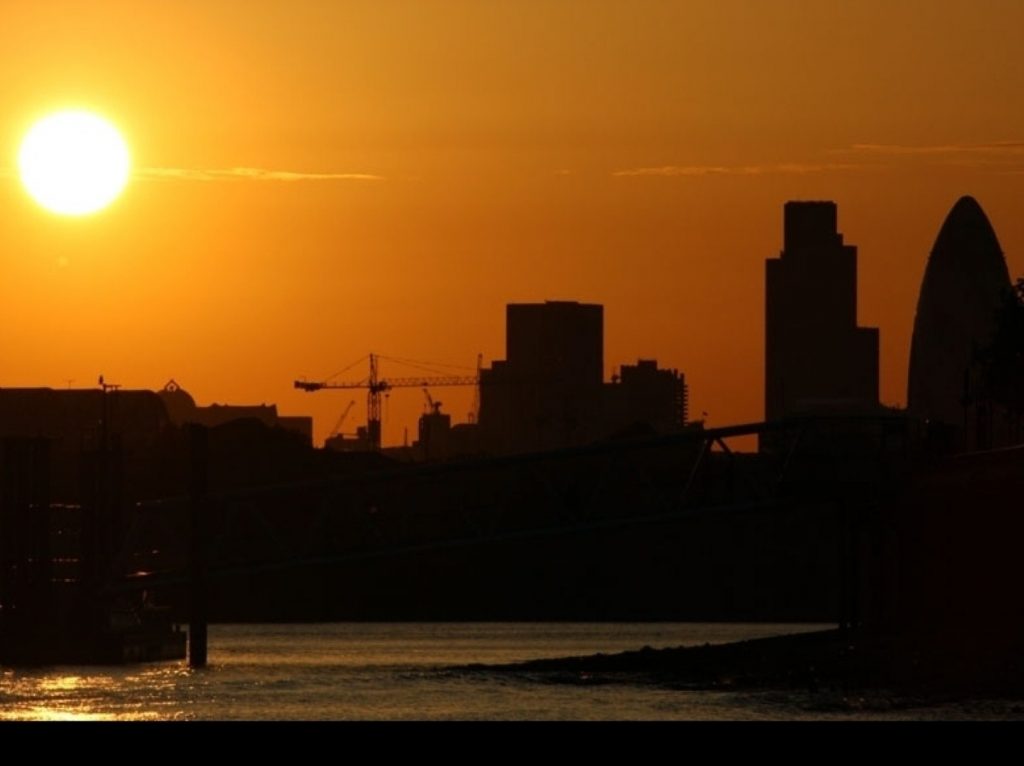Sunset over London: David Cameron plans to campaign through the night