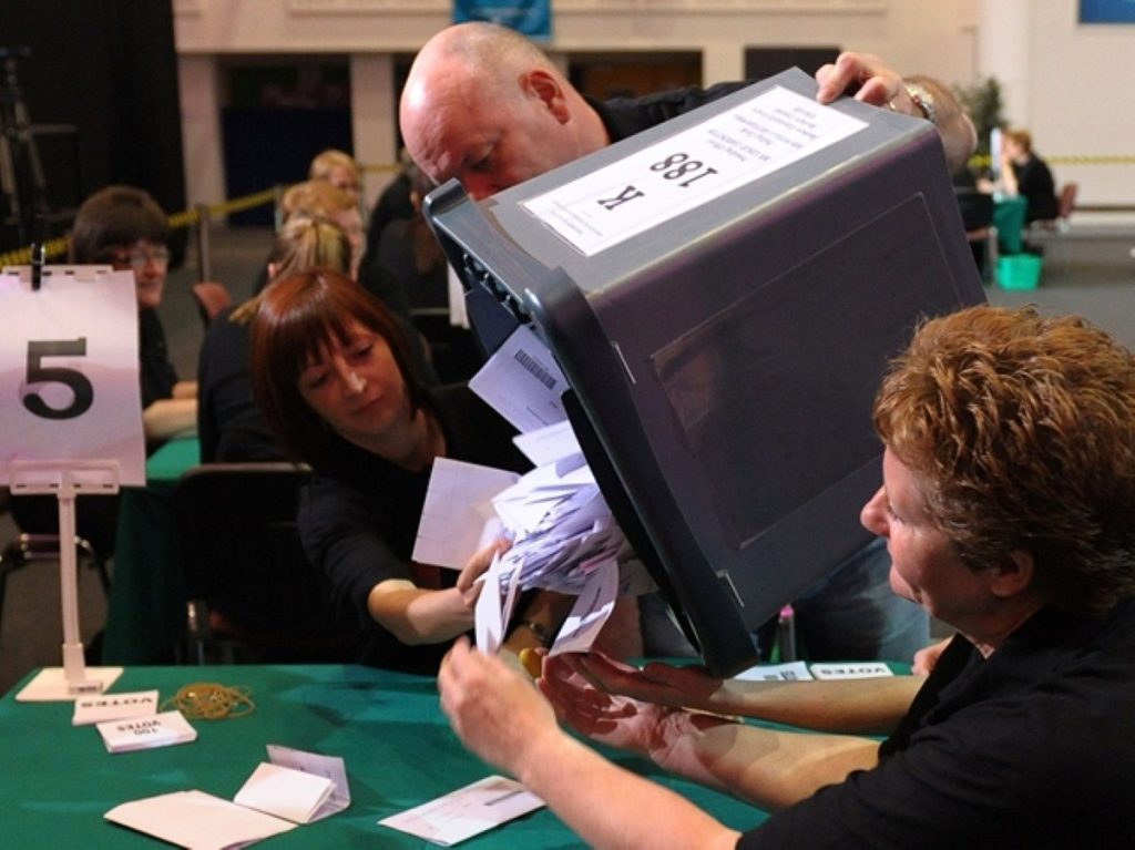 Voting in the 2010 election concludes in Thirsk and Malton today