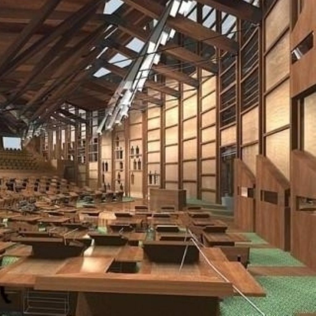 Cameron visited the Scottish parliament at Holyrood