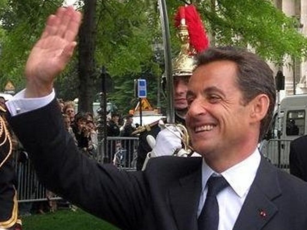 Sarkozy during a recent trip to the UK