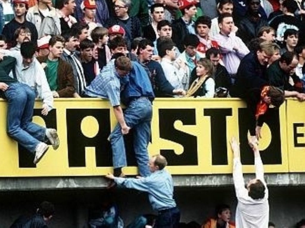 A scene from the Hillsborough disaster, which left an indelible mark on the psyche of English football