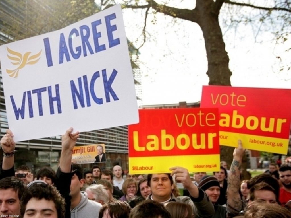 Nick Clegg's party see their support among students fall to 15% from 45% in May