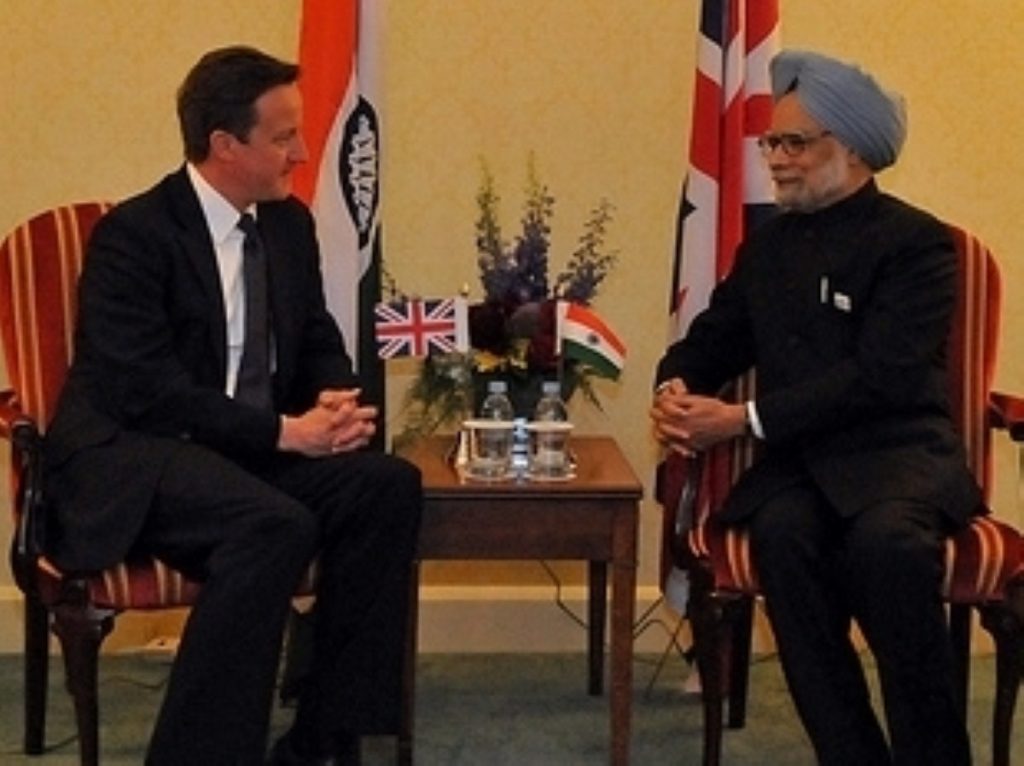 David Cameron meets with Manmohan Singh today