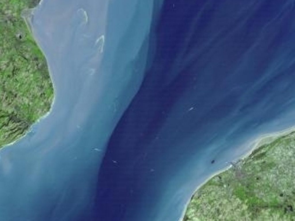 The White Cliffs of Dover, seen from a Nasa satellite