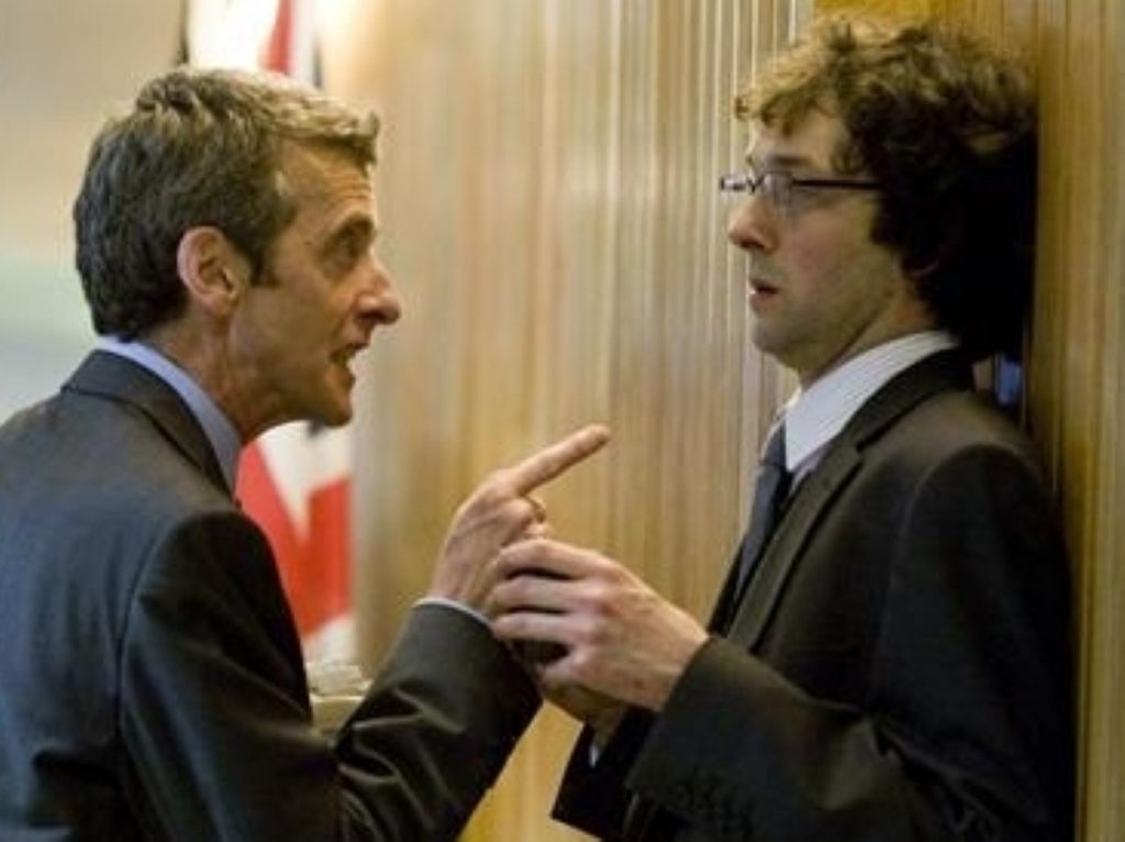 Peter Capaldi (l) plays Malcolm Tucker in In The Loop and The Thick Of It