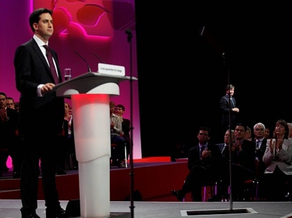 Ed Miliband delivers his conference speech